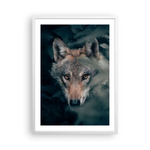 Póster en marco blanco - Cazador - 50x70 cm