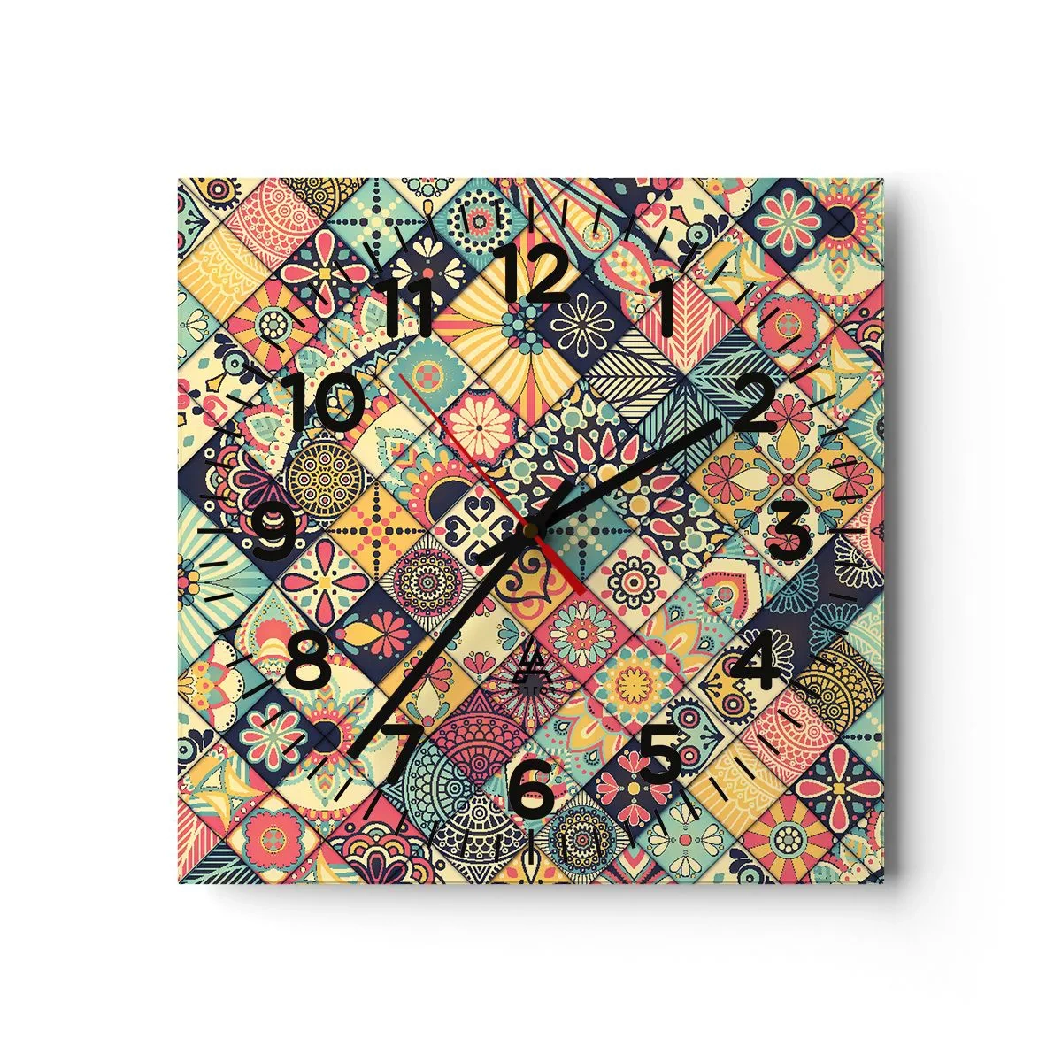 Reloj de pared - Reloj de vidrio - Clima marroquí - 40x40 cm