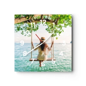 Reloj de pared - Reloj de vidrio - La vida es bella - 40x40 cm