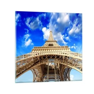 Cuadro sobre vidrio - Impresiones sobre Vidrio - Alcanzando el cielo y las nubes - 70x70 cm