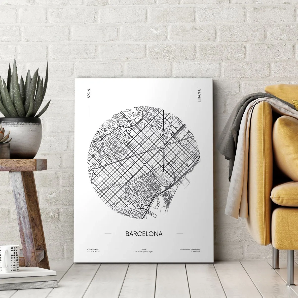 Cuadro sobre lienzo - Impresión de Imagen - Anatomía de Barcelona - 45x80 cm