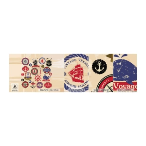 Muestra de fotomural autoadhesivo Deluxe Sticker - Una fraternidad del mar - Náutico, Ancla, Brújula - 100x30 cm