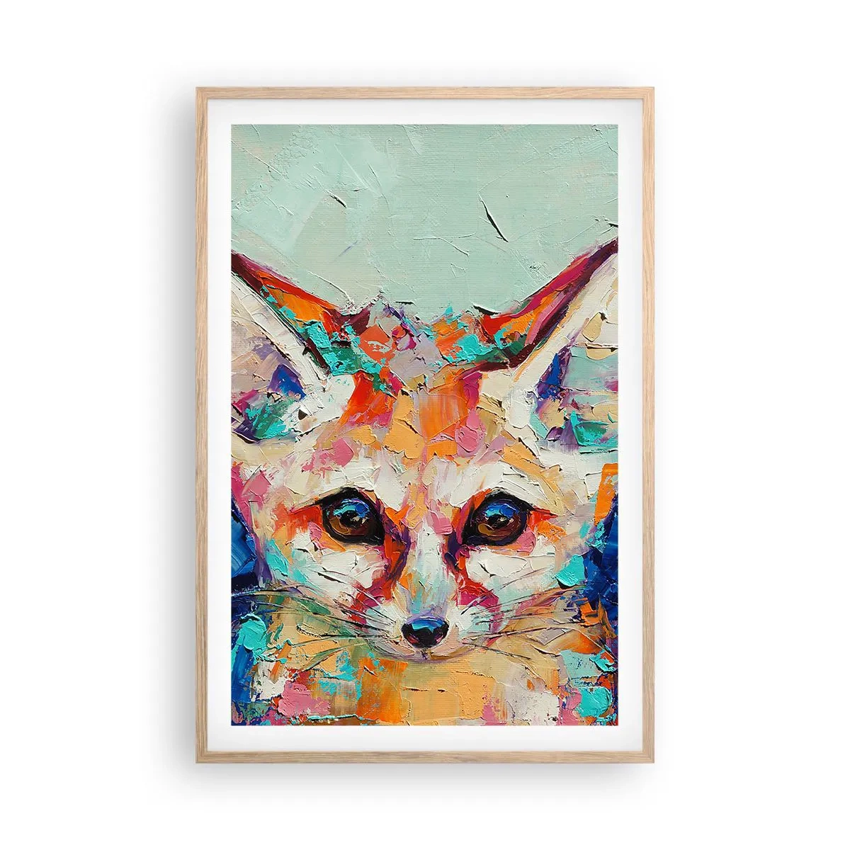 Póster en marco roble claro - Mirada penetrante - 61x91 cm