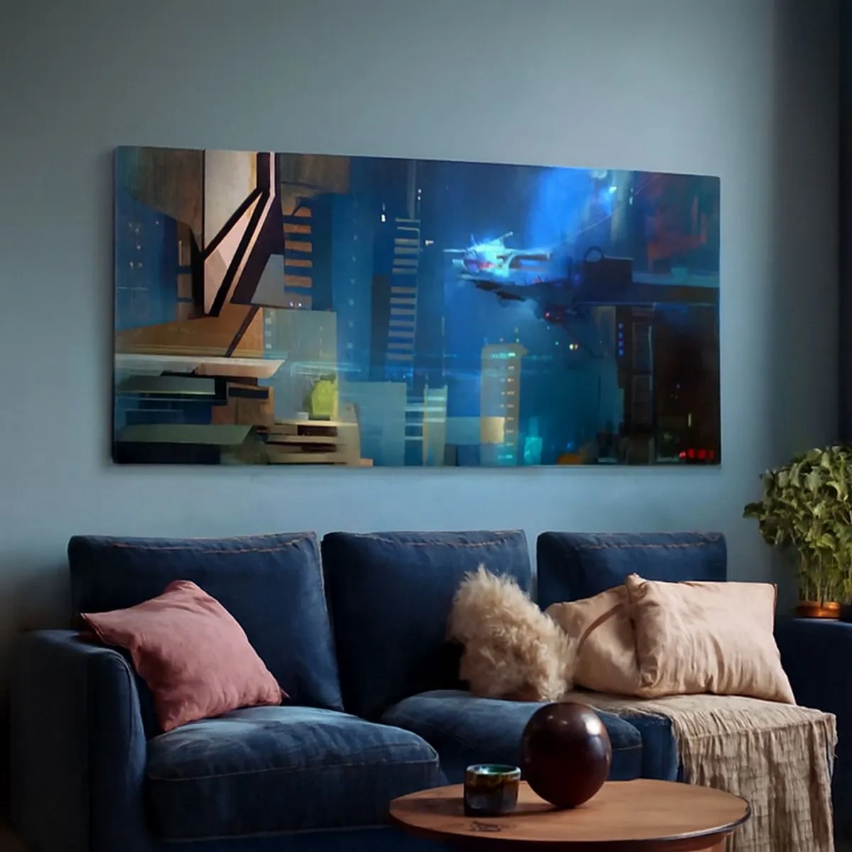 Cuadro sobre lienzo - Impresión de Imagen - En un futuro próximo - 100x40 cm