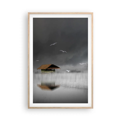 Póster en marco roble claro - Resguardo de la lluvia - 61x91 cm