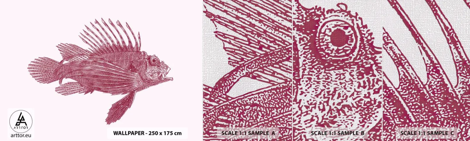 Muestra de fotomural Premium Canvas - Un habitante de aguas exóticas - Pez, pez león, Tropical - 100x30 cm