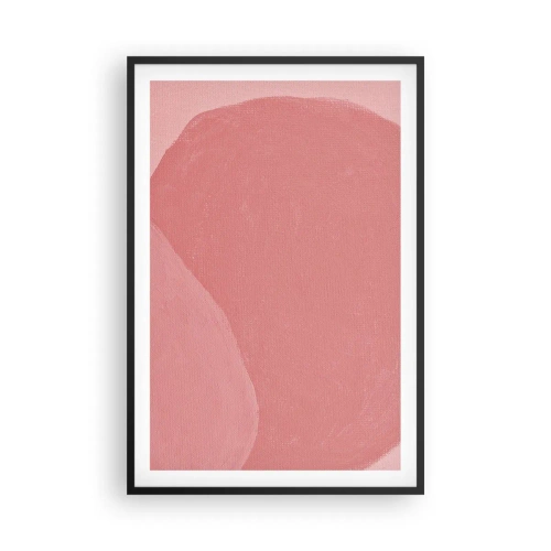 Póster en marco negro - Composición orgánica en rosa - 61x91 cm