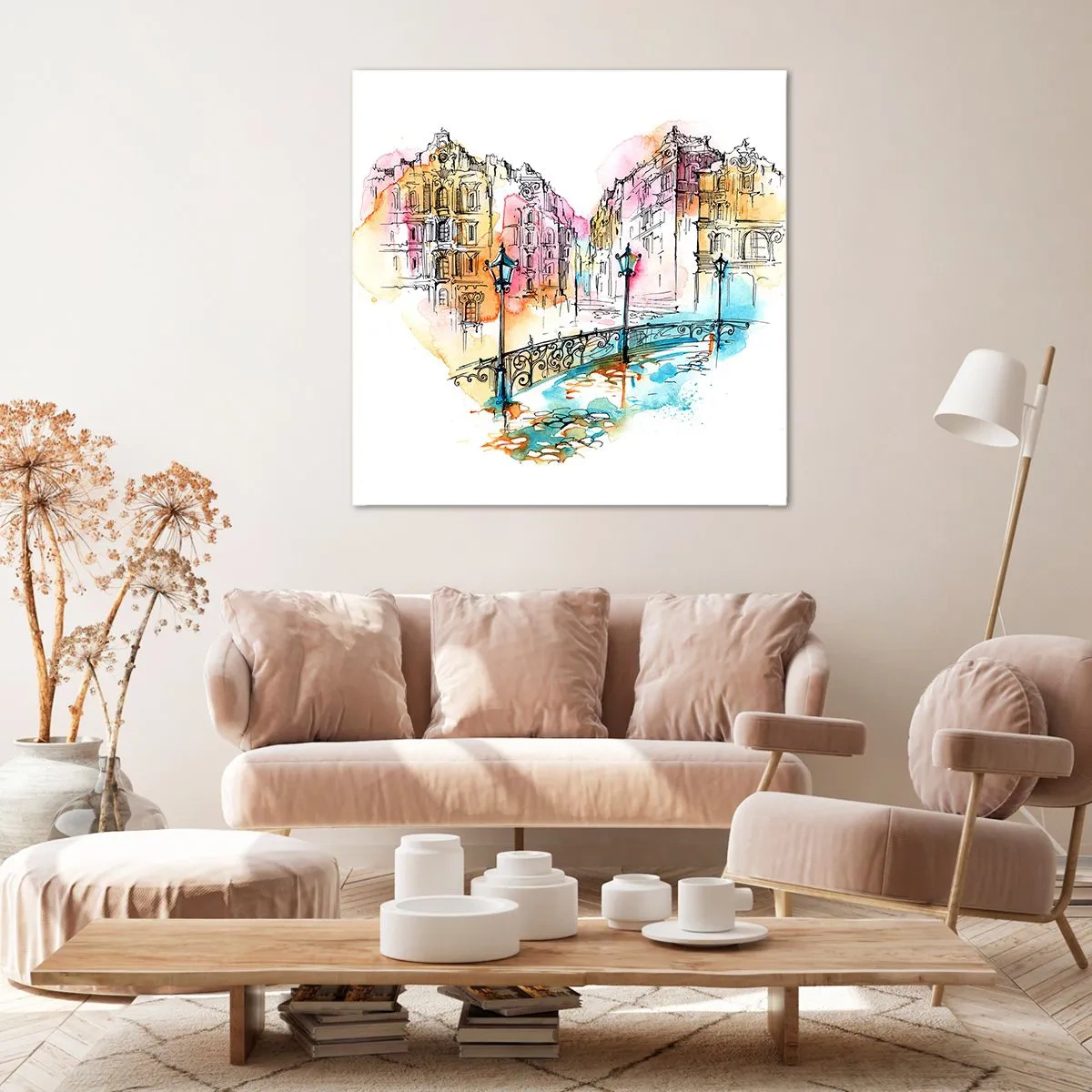 Cuadro sobre lienzo - Impresión de Imagen - El corazón de la ciudad - 50x50 cm