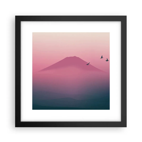 Póster en marco negro - Sobre las nubes - 30x30 cm