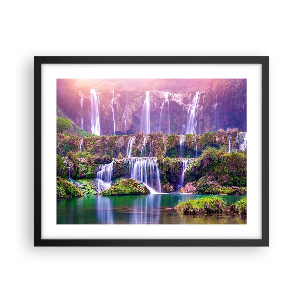 Póster en marco negro - Escalera al cielo - 50x40 cm