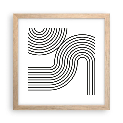 Póster en marco roble claro - En una curva - 30x30 cm