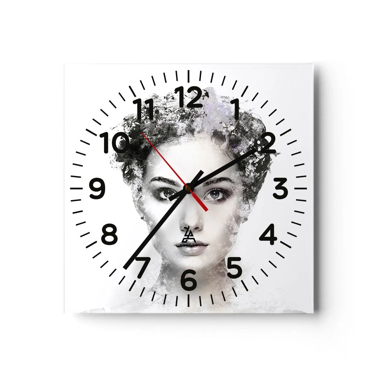 Reloj de pared - Reloj de vidrio - Un retrato extremadamente elegante - 40x40 cm
