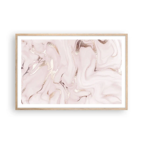 Póster en marco roble claro - En rosa - 91x61 cm