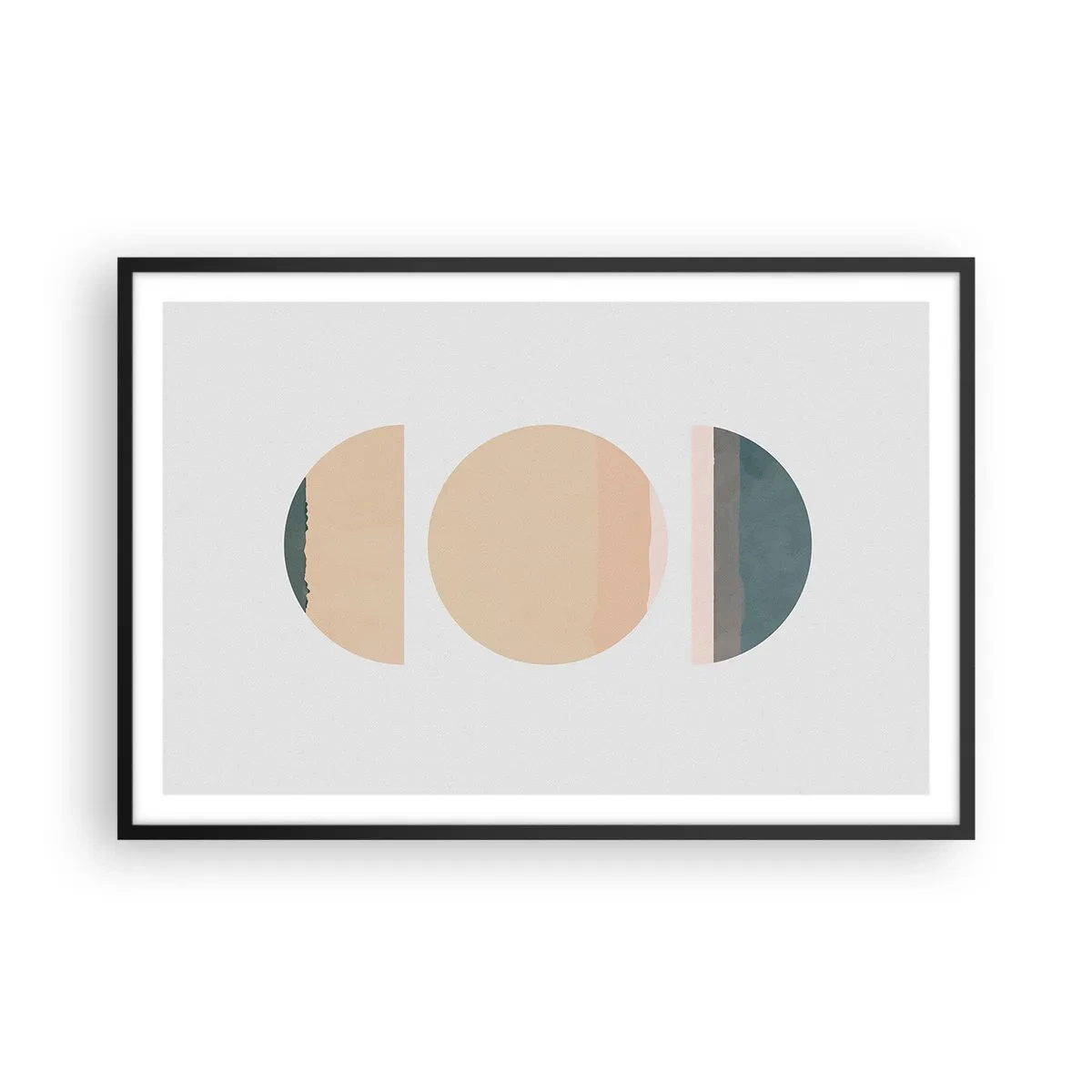 Póster en marco negro - Círculo tras círculo - 91x61 cm