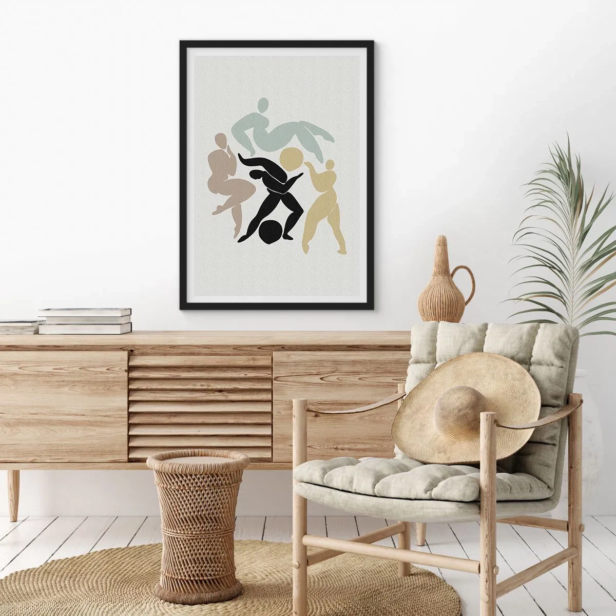 Póster en marco negro - Movimiento para la salud y la belleza - 30x40 cm