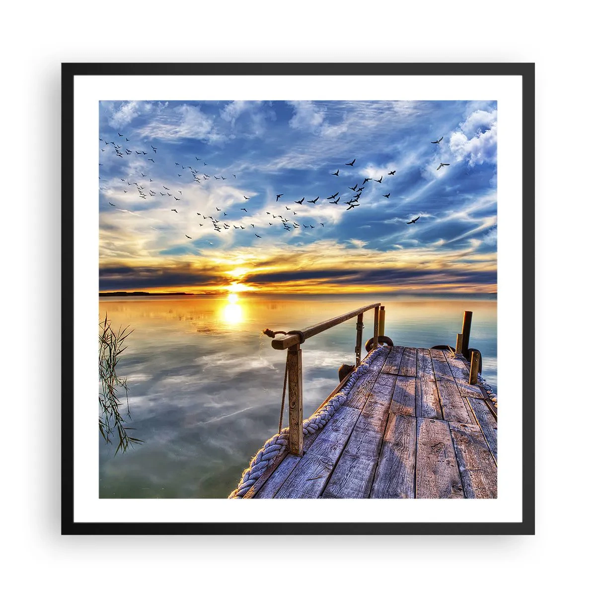 Póster en marco negro - El viento se va a descansar - 60x60 cm