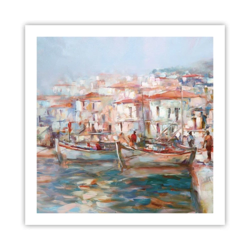 Póster - Vacaciones en colores pastel - 60x60 cm