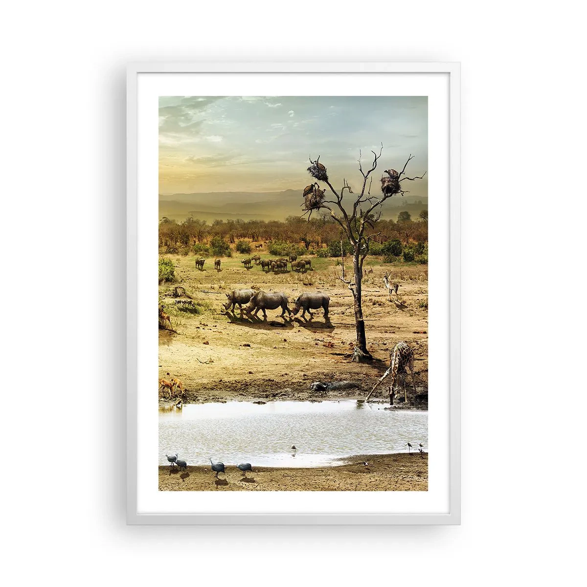 Póster en marco blanco - Y del Edén fluyó un río... - 50x70 cm