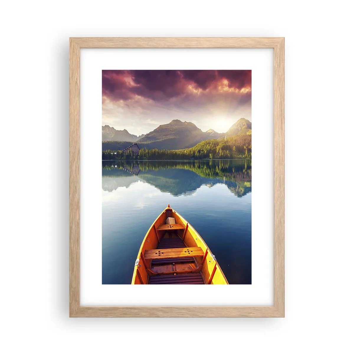 Póster en marco roble claro - Frente a la naturaleza - 30x40 cm