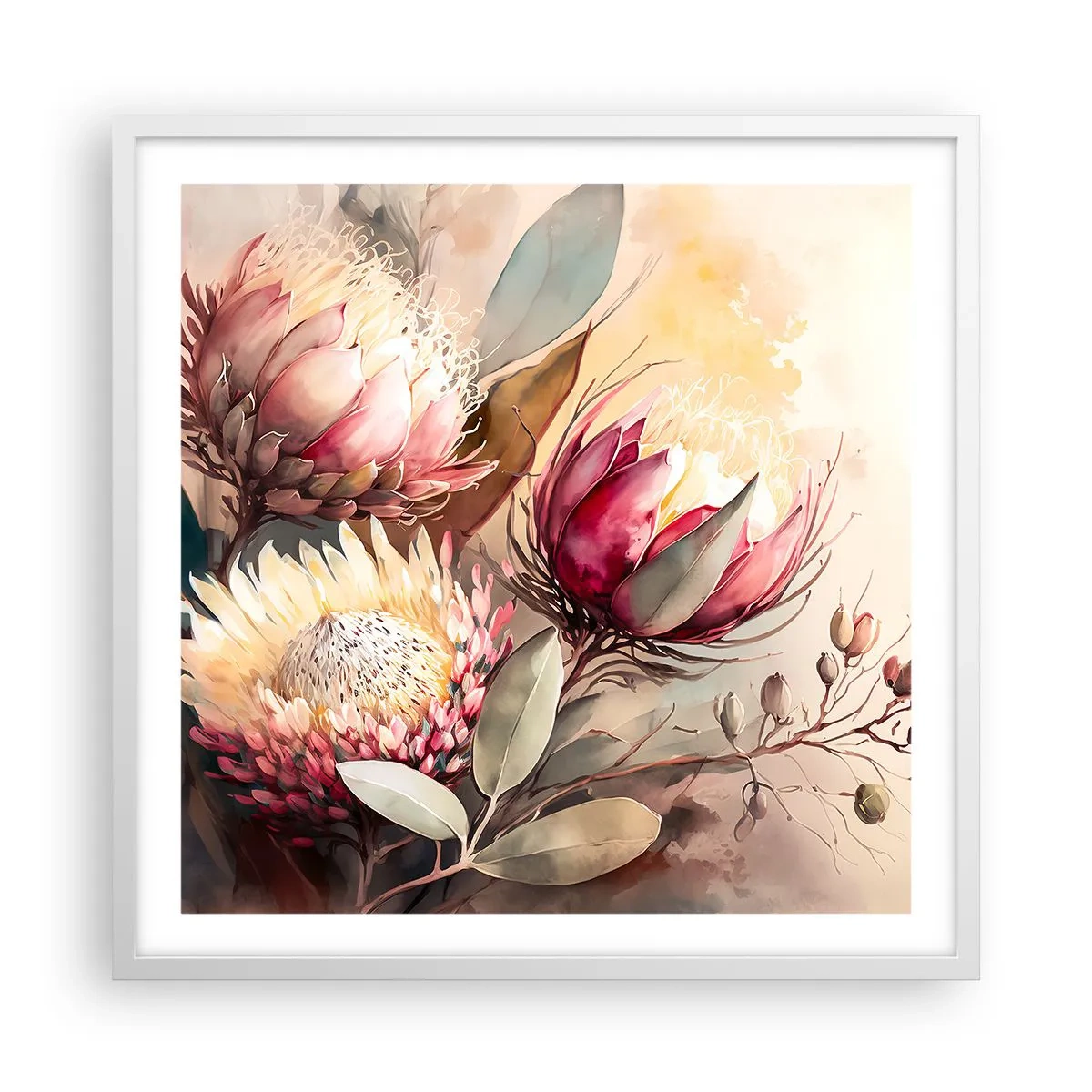 Póster en marco blanco - De perfil y de frente - 60x60 cm