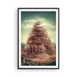 Póster en marco negro - La Torre de Babel - 61x91 cm