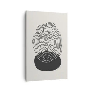 Cuadro sobre lienzo - Impresión de Imagen - Patrón abstracto con líneas y formas en blanco y negro. - 80x120cm - Persistencia y vibración - Decoración de pared moderna para salón y dormitorio ARTTOR