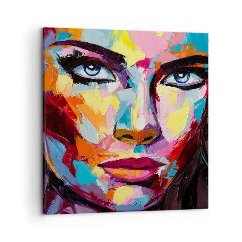 Cuadro sobre lienzo - Impresión de Imagen - Un alma colorida también - 50x50 cm