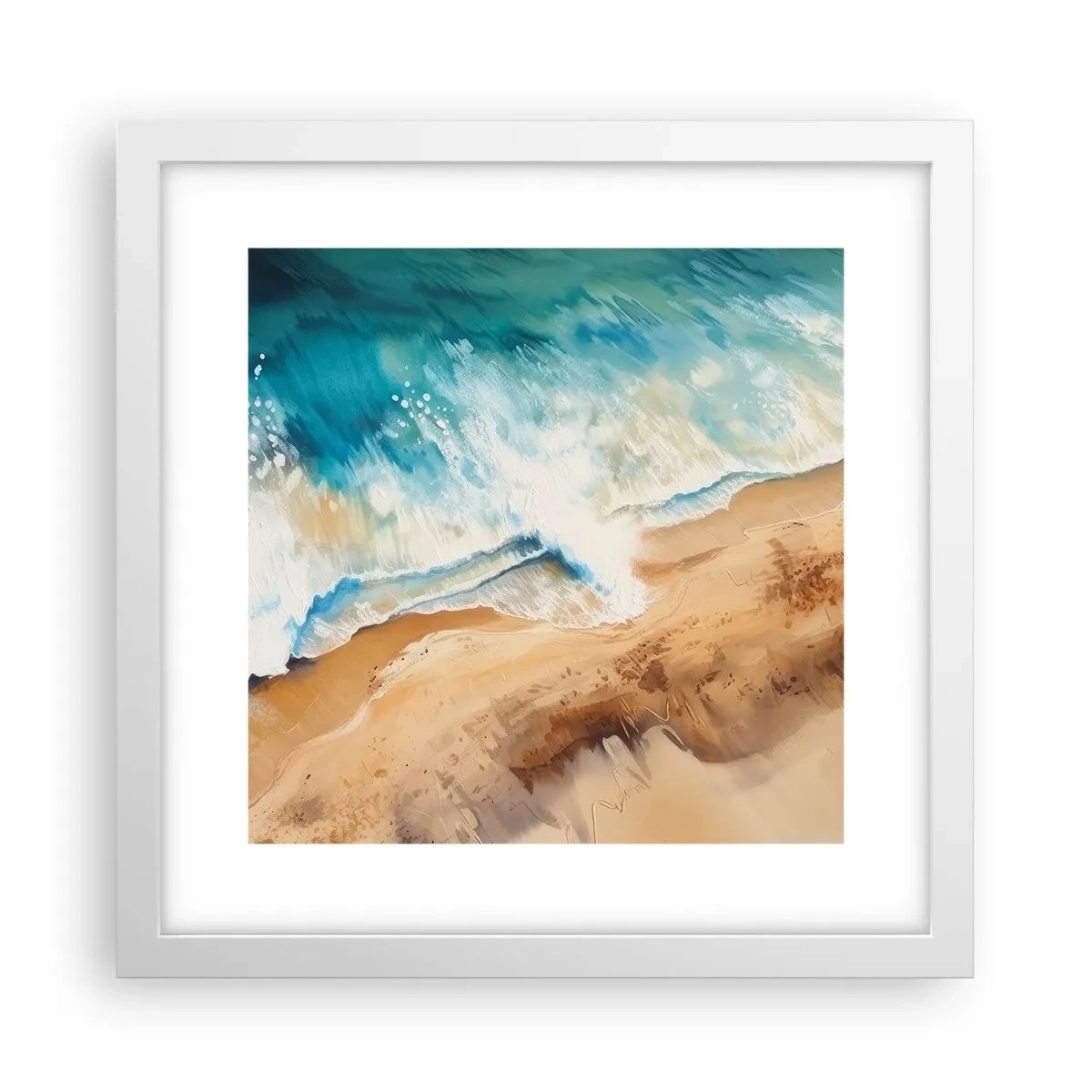 Póster en marco blanco - Olas recurrentes - 30x30 cm