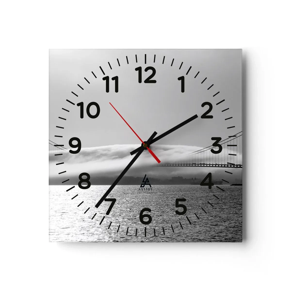 Reloj de pared - Reloj de vidrio - Navegue por el Golden Gate - 30x30 cm