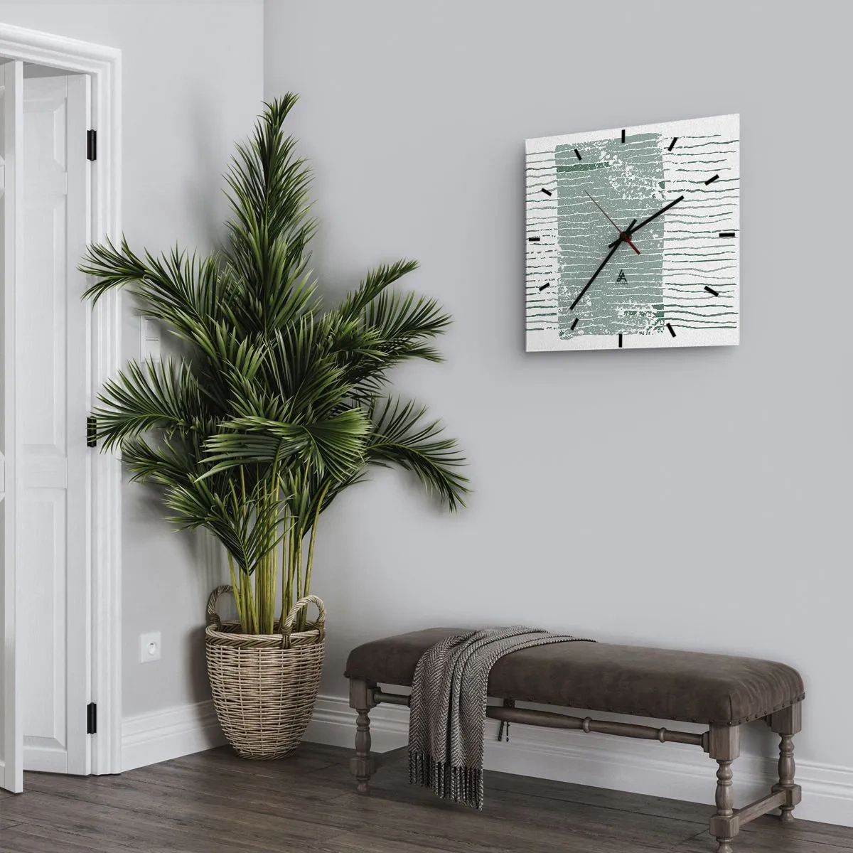 Reloj de pared - Reloj de vidrio - Abstracción marina - 40x40 cm