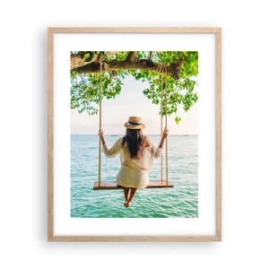 Póster en marco roble claro - La vida es bella - 40x50 cm