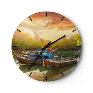 Reloj de pared - Reloj de vidrio - Antes de un día ajetreado - 40x40 cm