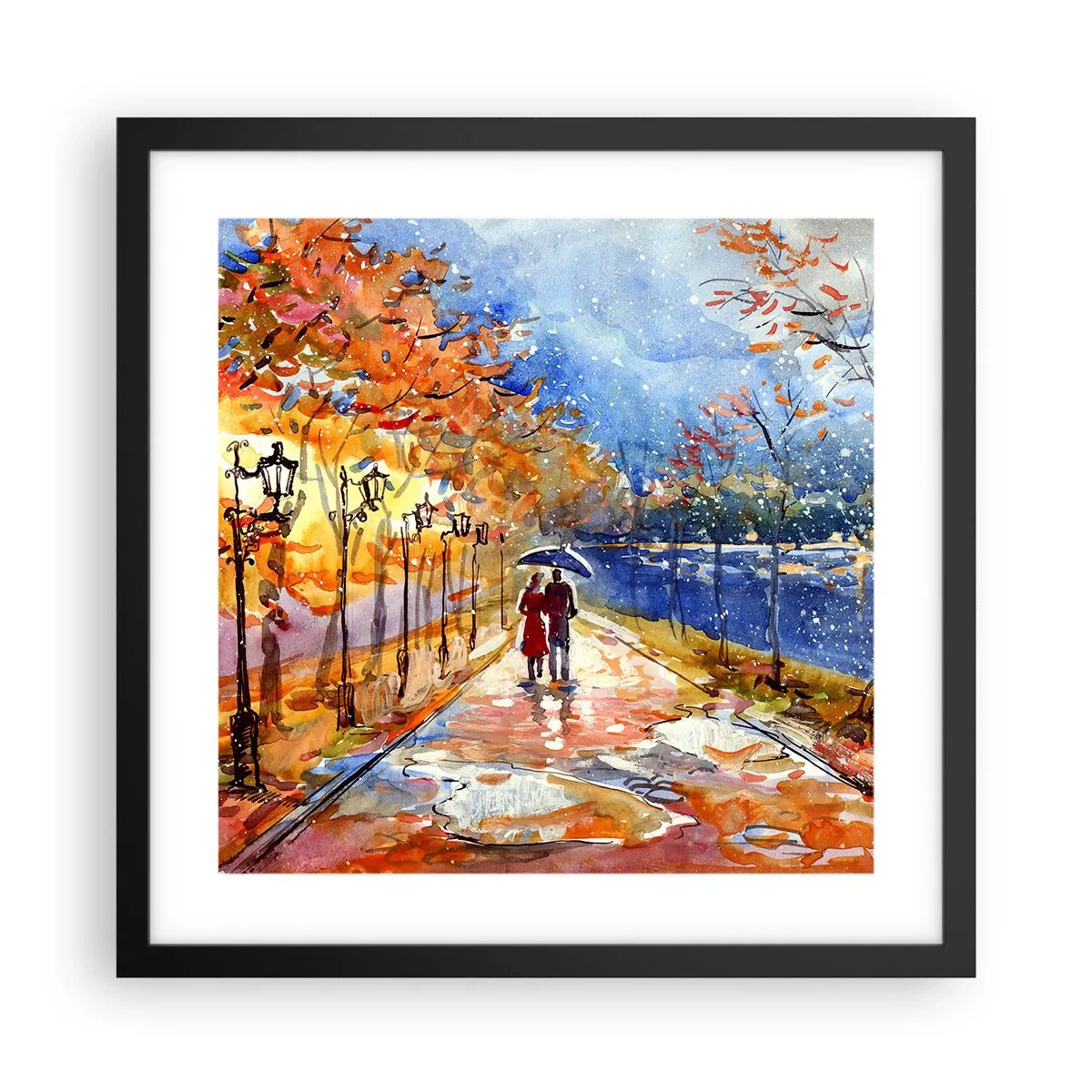 Póster en marco negro - Juntos hasta el límite del tiempo - 40x40 cm