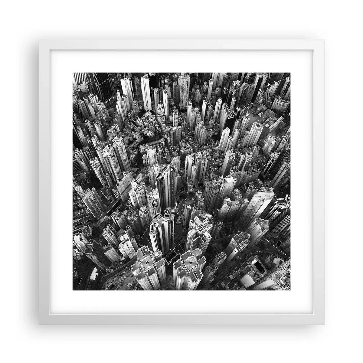 Póster en marco blanco - Cada vez más alto - 40x40 cm