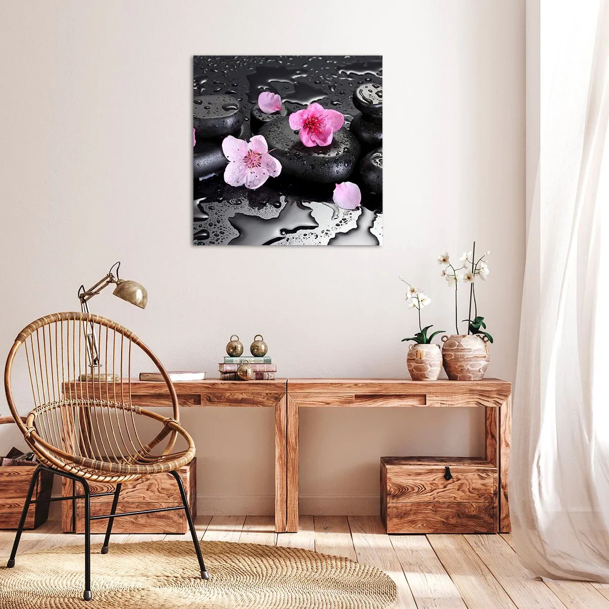 Cuadro sobre lienzo - Impresión de Imagen - Y una piedra cae del corazón - 60x60 cm