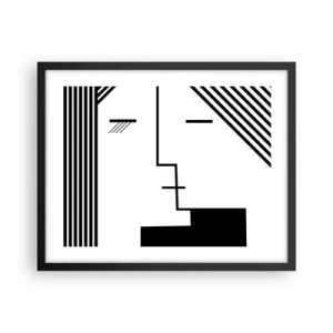 Póster en marco negro - Solo un beso - 50x40 cm