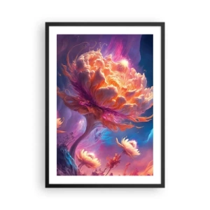 Póster en marco negro - Un árbol fantástico en forma de flor floreciente. - 50x70cm - Otro mundo - Decoración de pared moderna para salón y dormitorio ARTTOR