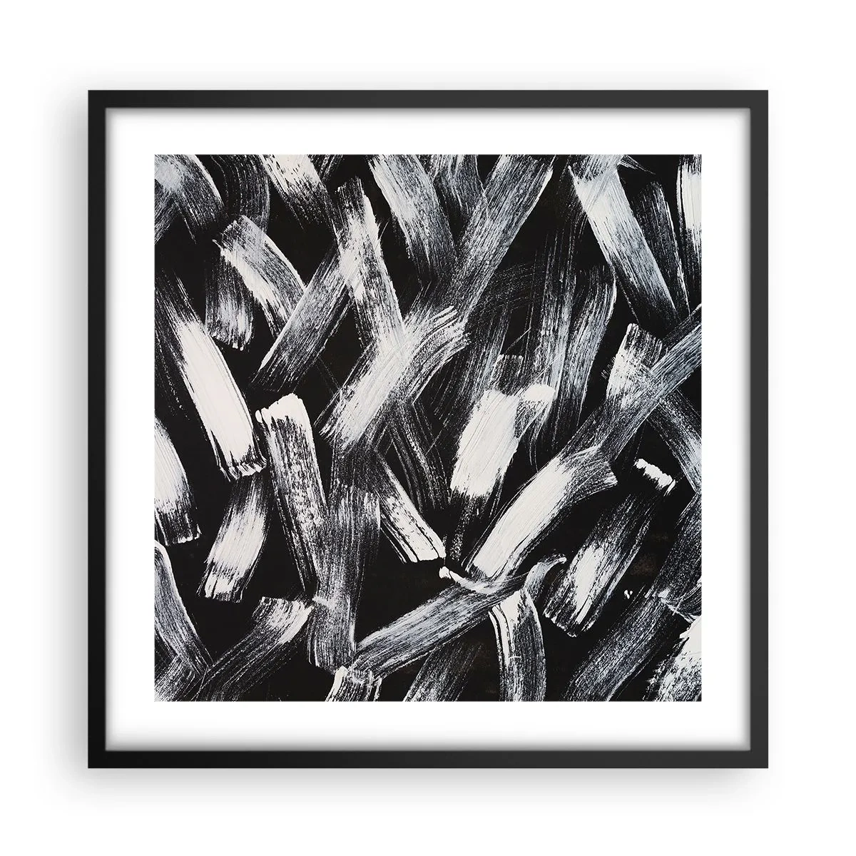 Póster en marco negro - Abstracción en el espíritu industrial - 50x50 cm