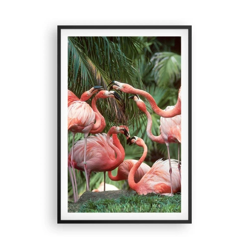 Póster en marco negro - Cotilleos de la tarde - 61x91 cm