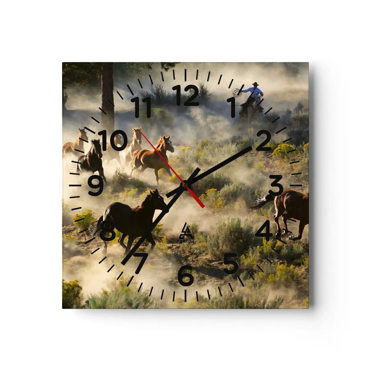 Reloj de pared - Reloj de vidrio - Rivalidad: ¿libertad o fuerza? - 30x30 cm