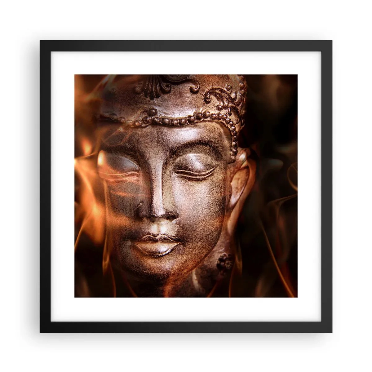 Póster en marco negro - Solo existe el aquí y el ahora - 40x40 cm