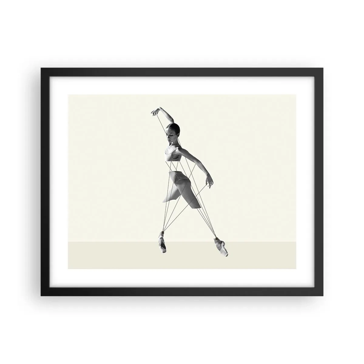 Póster en marco negro - Títere de sí misma - 50x40 cm