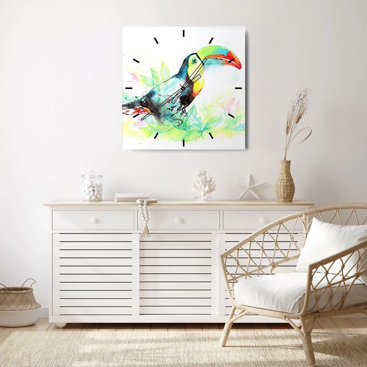 Reloj de pared - Reloj de vidrio - Colorido como América del Sur - 30x30 cm