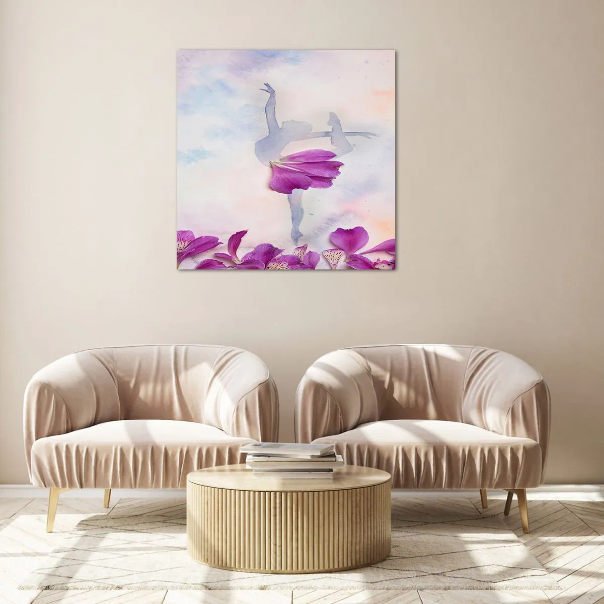 Cuadro sobre vidrio - Impresiones sobre Vidrio - Suave como una flor - 40x40 cm