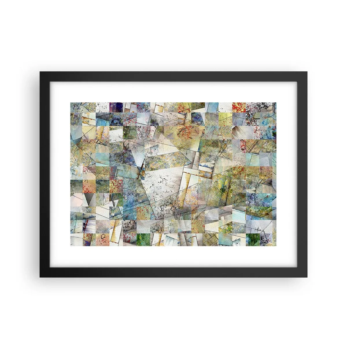 Póster en marco negro - Remodelación geométrica - 40x30 cm