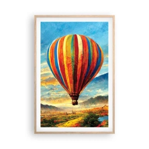 Póster en marco roble claro - En silencio se ve el horizonte - 61x91 cm