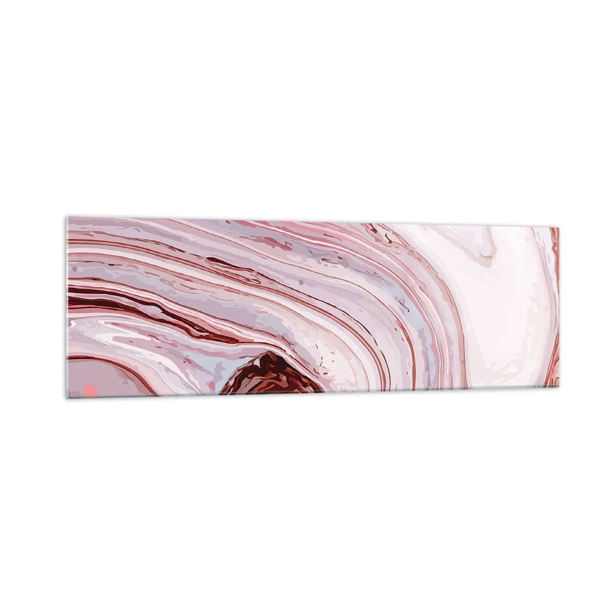 Cuadro sobre vidrio - Impresiones sobre Vidrio - Patrón abstracto en rosa y blanco - 160x50cm - Cambio de dirección - Decoración de pared moderna para salón y dormitorio ARTTOR