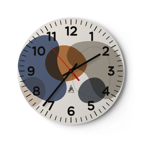 Reloj de pared - Reloj de vidrio - Gotas de color - 40x40 cm