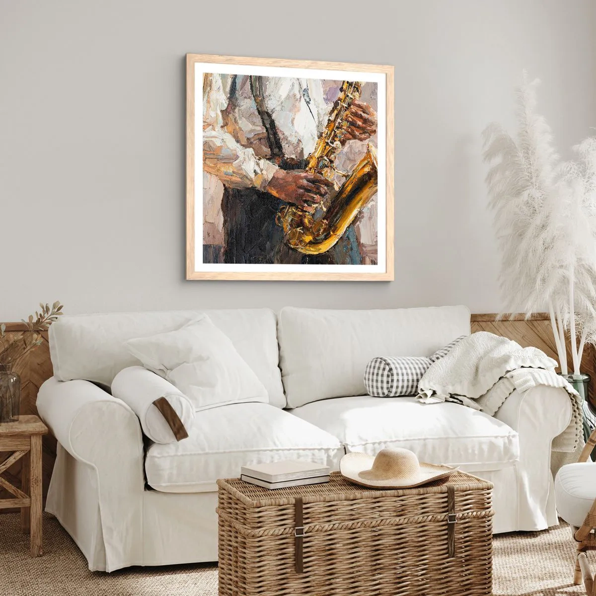 Póster en marco roble claro - Llegó el momento del solo - 50x50 cm