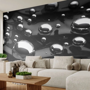 Fotomural Standard Eco - De las negras profundidades - Abstracción, Bolas cromadas, 3D - 500x350 cm